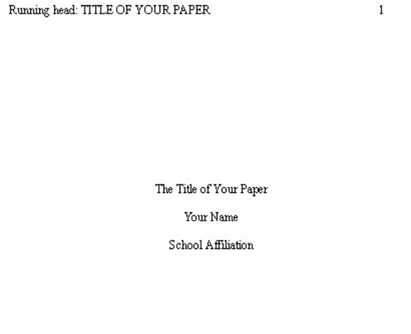 APA essay title page